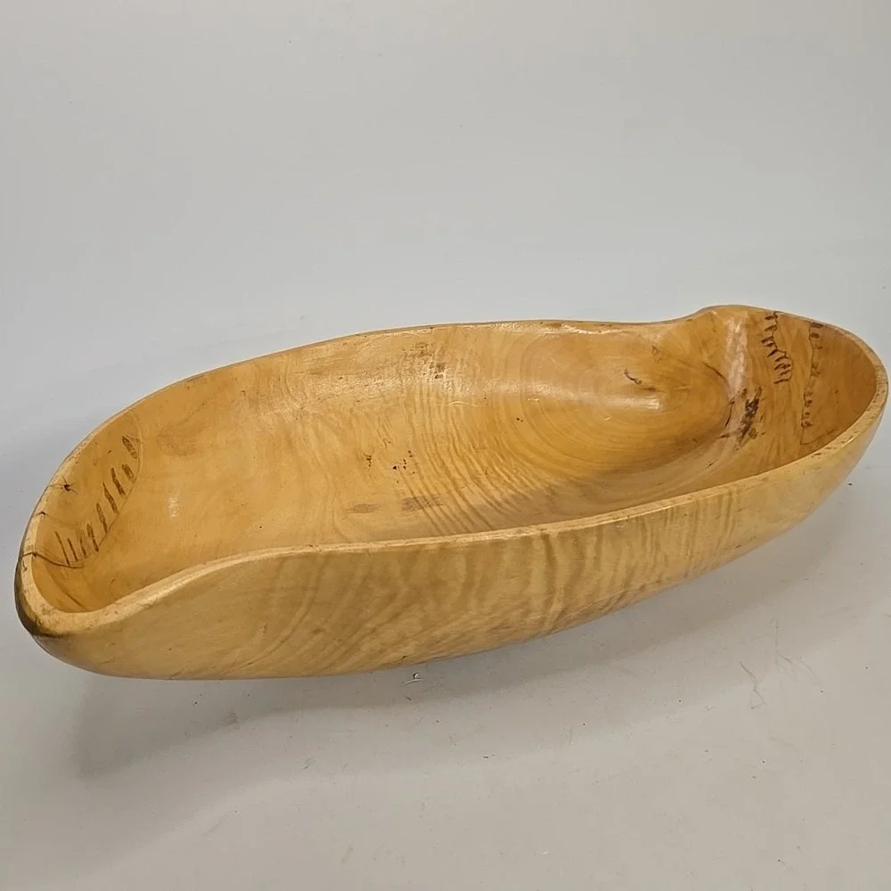 Wooden‎ Dough Bowls Decorative，Rustic Bread Long Bowls Decor Wood